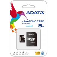 ADATA microSDHC Class 4 kortelė 8GB, SD adapteris